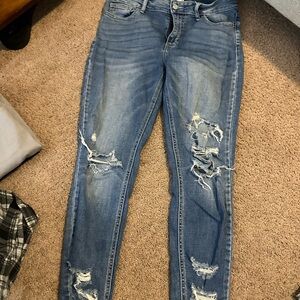 Cello Blue Distressed Skinny Jeans